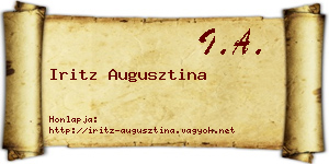 Iritz Augusztina névjegykártya